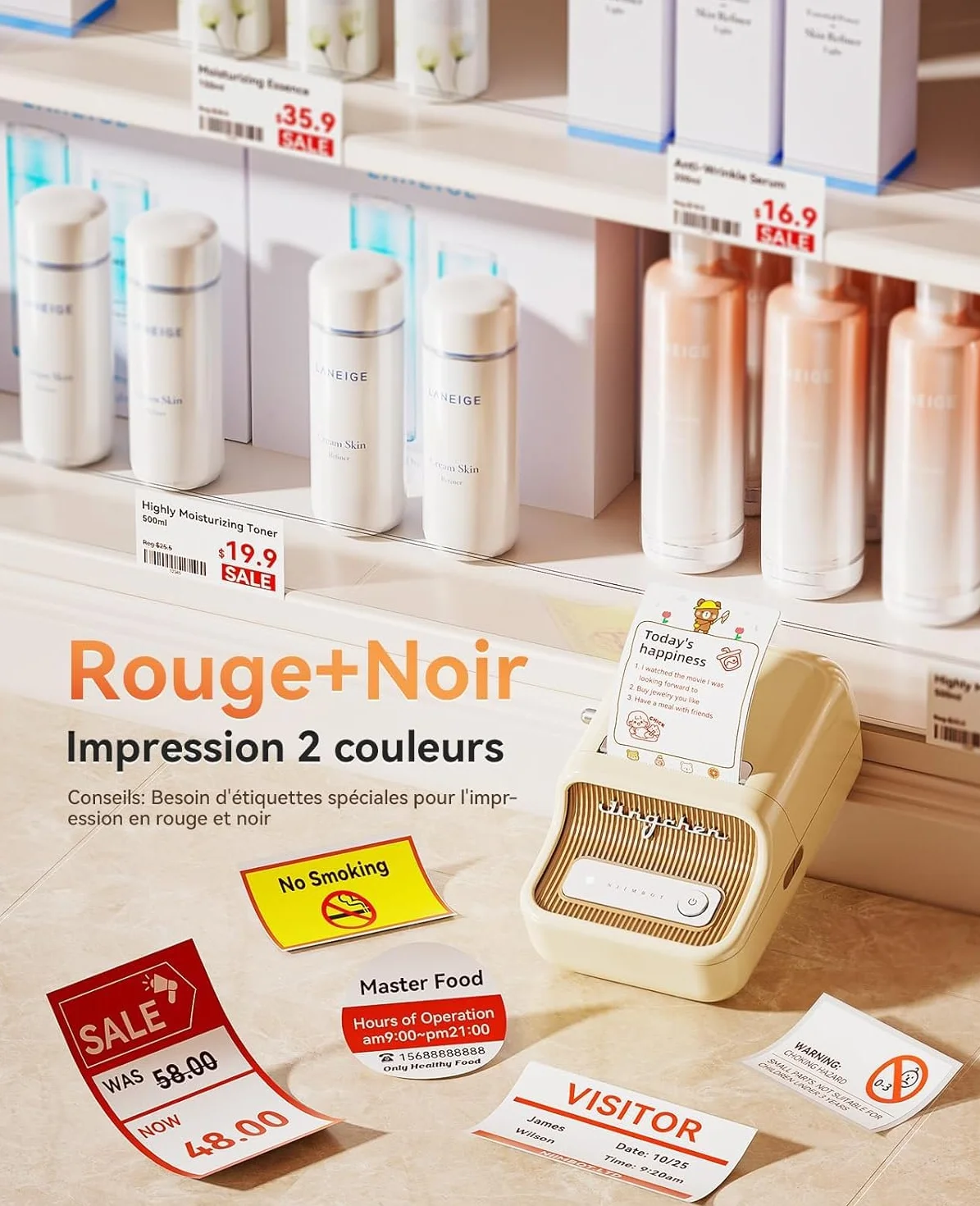 NIIMBOT B21 Pro Imprimante d'étiquettes Thermique sans Encre avec Étiquettes