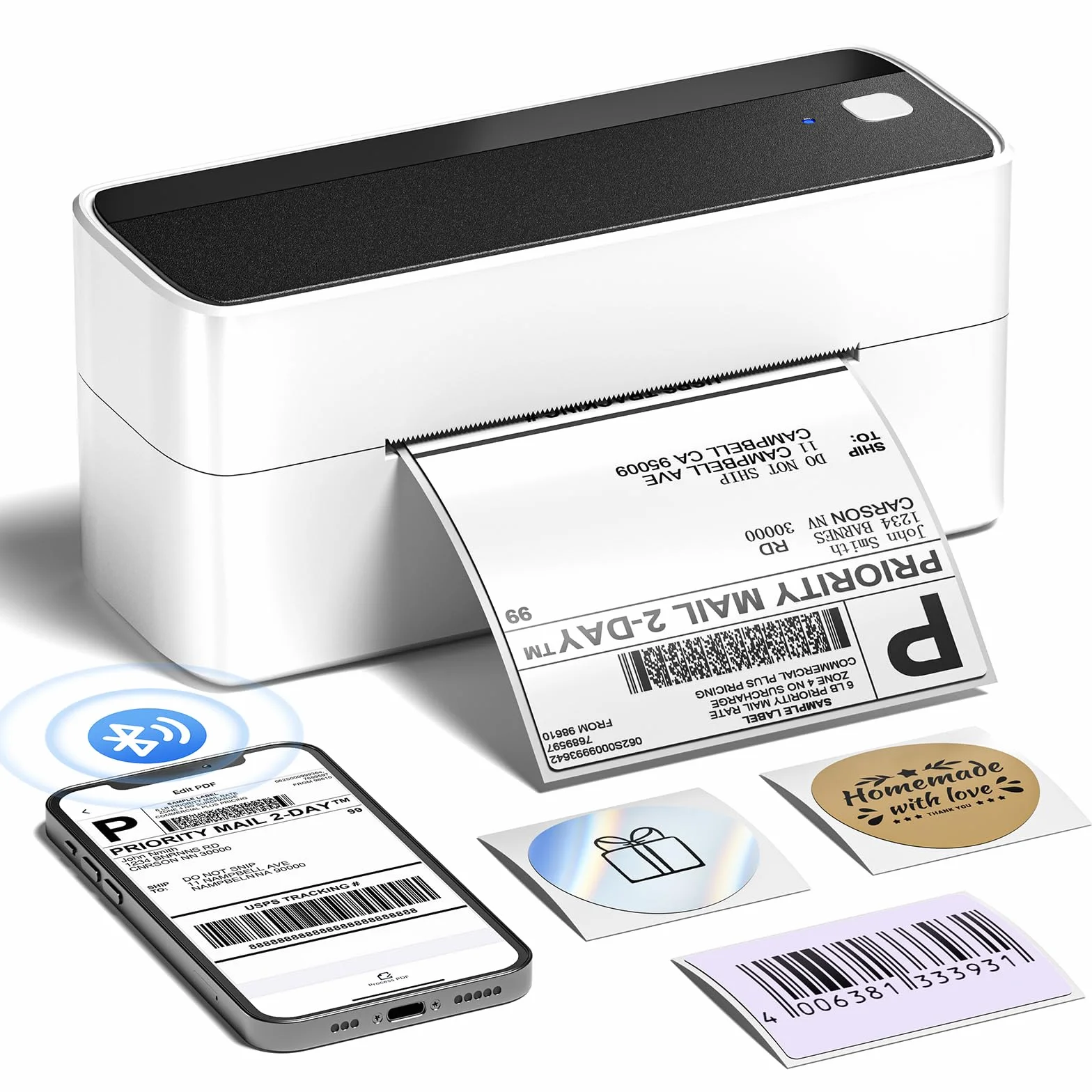 Phomemo 241 Imprimante Thermique Étiquettes 4 x 6 Pouces Bluetooth pour Expédition