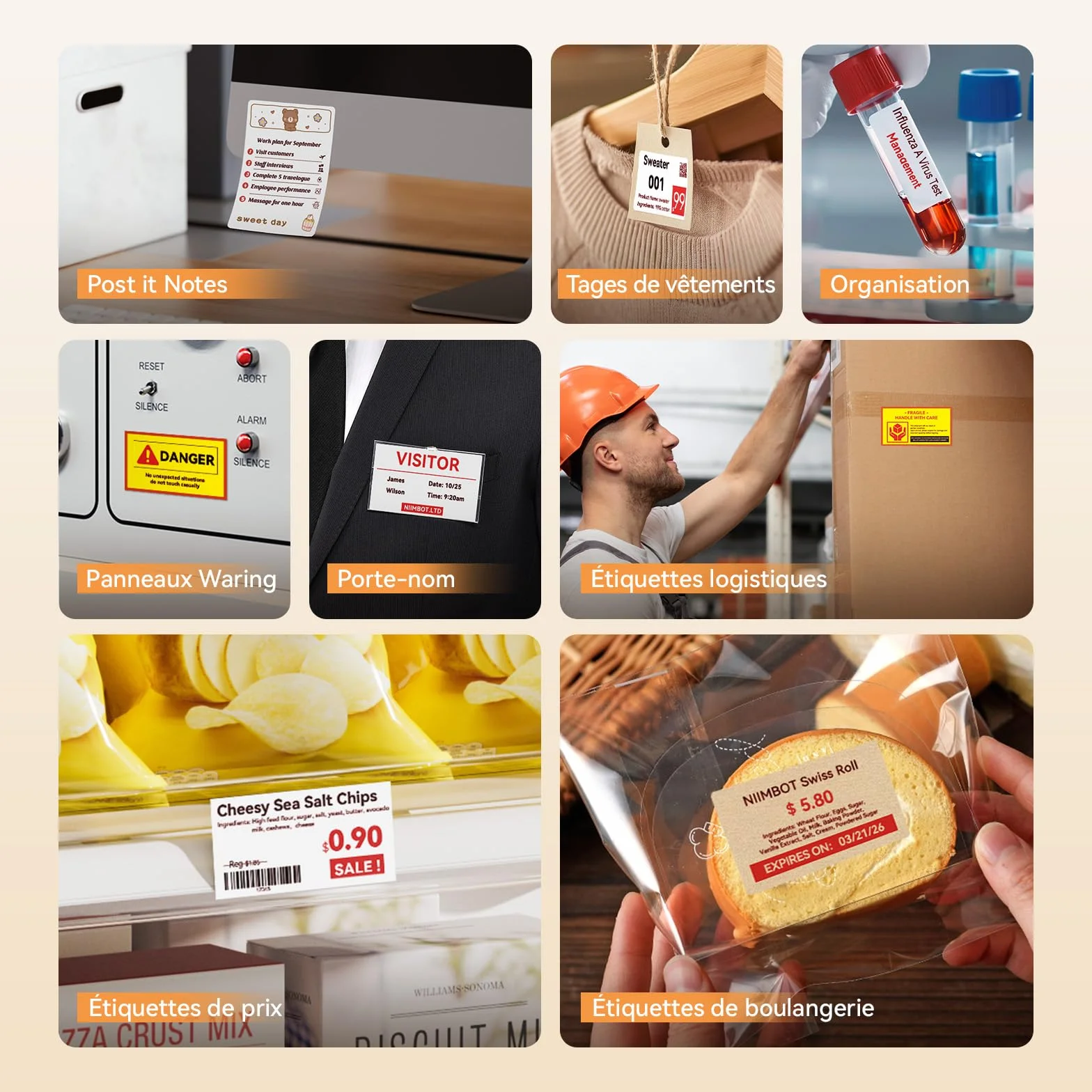 NIIMBOT B21 Pro Imprimante d'étiquettes Thermique sans Encre avec Étiquettes