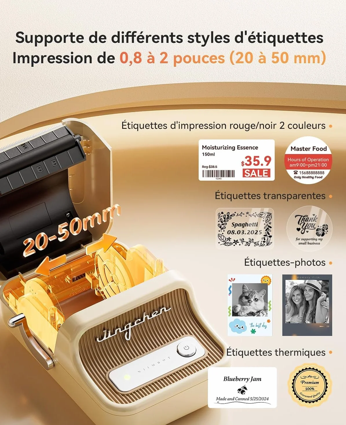 NIIMBOT B21 Pro Imprimante d'étiquettes Thermique sans Encre avec Étiquettes